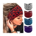 thumbnail image 1 of wonima11 Halloween Headbands for Women Wide Leopard Head Bands Non Slip Pumpkin Knotted Headband Elastic Spider Web Hair Bands Scarf Turban Head Wraps Workout Hair Accessories 4Pcs (Leopard), 1 of 1