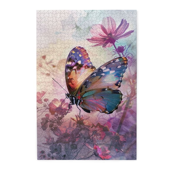 1000 PCS Colorful Butterflies & Flowers Puzzles For Adults 1000 Pieces,Funny Artwork For Adults,Fantasy Insect Wooden Puzzle For Home Wall Decor,Relieve Stress And Enjoy The Fun Of Solving Puzzles
