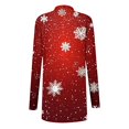 thumbnail image 3 of Women's Christmas Cardigan Sweater Long Sleeve Lightweight Casual Plaid Knit Open Front Holiday Top Xmas Tree, 3 of 4