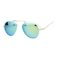 thumbnail image 1 of SA106 Retro Flat Top Bridge Racer Plastic Aviator Sunglasses White, 1 of 4