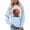 Light Blue, variant on SIYUDAN Halloween Sweatshirts for Women Long Sleeve Crewneck Pullover Black Cat Sweatshirt Halloween Graphic Red Crewneck Sweatshirt Tee Tops for Featival M