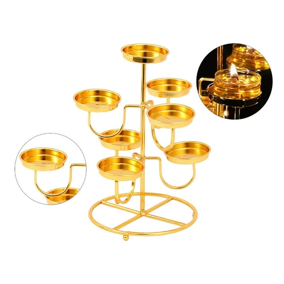 Yammee 7 Lamp Candle Holder Home Table Centerpieces Decorations Desk Ornament Butter Lamp Candle Stand for Wedding Parties