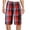 4 Red/Black/Grey, variant on Men's Plaid Checkered Multi Pocket Elastic Waist Lightweight Casual Cargo Shorts (8 Black/Burgundy/White, XL)