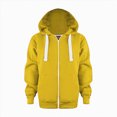 thumbnail image 2 of KPOPLK Baby Boys Zip Up Hoodie Toddler Boys Jacket Solid Winter Long Sleeve Hooded Sweatshirt Tops Fall Coat Kids 1-9 Years Yellow Size 9-10 Years, 2 of 7