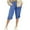 Blue, variant on Tnhcen Women's Linen Blend Capri Pants with Elastic Waist 60% Cotton 40% Linen Straight Leg Cropped Pants Breathable Summer Casual Pants with Pockets S-2XL