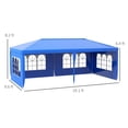thumbnail image 3 of Outsunny 9.6' x 19.1' Large Outdoor Party Tent, Blue Canopy Gazebo with 4 Removable Window Sidewalls, UV Resistant PE Tarp & Steel Frame for Weddings, BBQs, and Backyard Events, 3 of 8