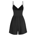 thumbnail image 4 of Staron Summer Rompers for Women Casual Sleeveless Athletic Jumpsuit Solid Color Comfy Pullover Shorts, Black L, 4 of 4