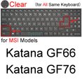 thumbnail image 1 of laptopitemsonsale MSI Katana GF66 GF76 Keyboard Cover Silicone Protector Skin 15.6 17.3 Gaming Laptop, 1 of 6