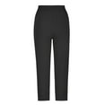 thumbnail image 5 of yillto Straight Leg Pant Womens Cotton Linen High Elastic Waist Trousers Dress Pants with Pockets, 5 of 6