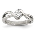 thumbnail image 1 of Stainless Steel Polished Round CZ Ring Size 9, 1 of 7
