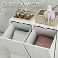 thumbnail image 5 of Laundry Efficiency: White 2-Compartment Tilt-Out Hamper Storage Cabinet, 5 of 6