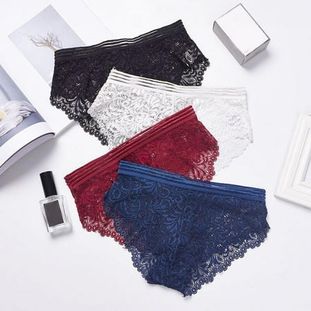 

Clearance Sale Cute Lace Panties Women Lingerie Tempting Pretty Briefs Mid Waist Cute Women s Floral Panties Underwear