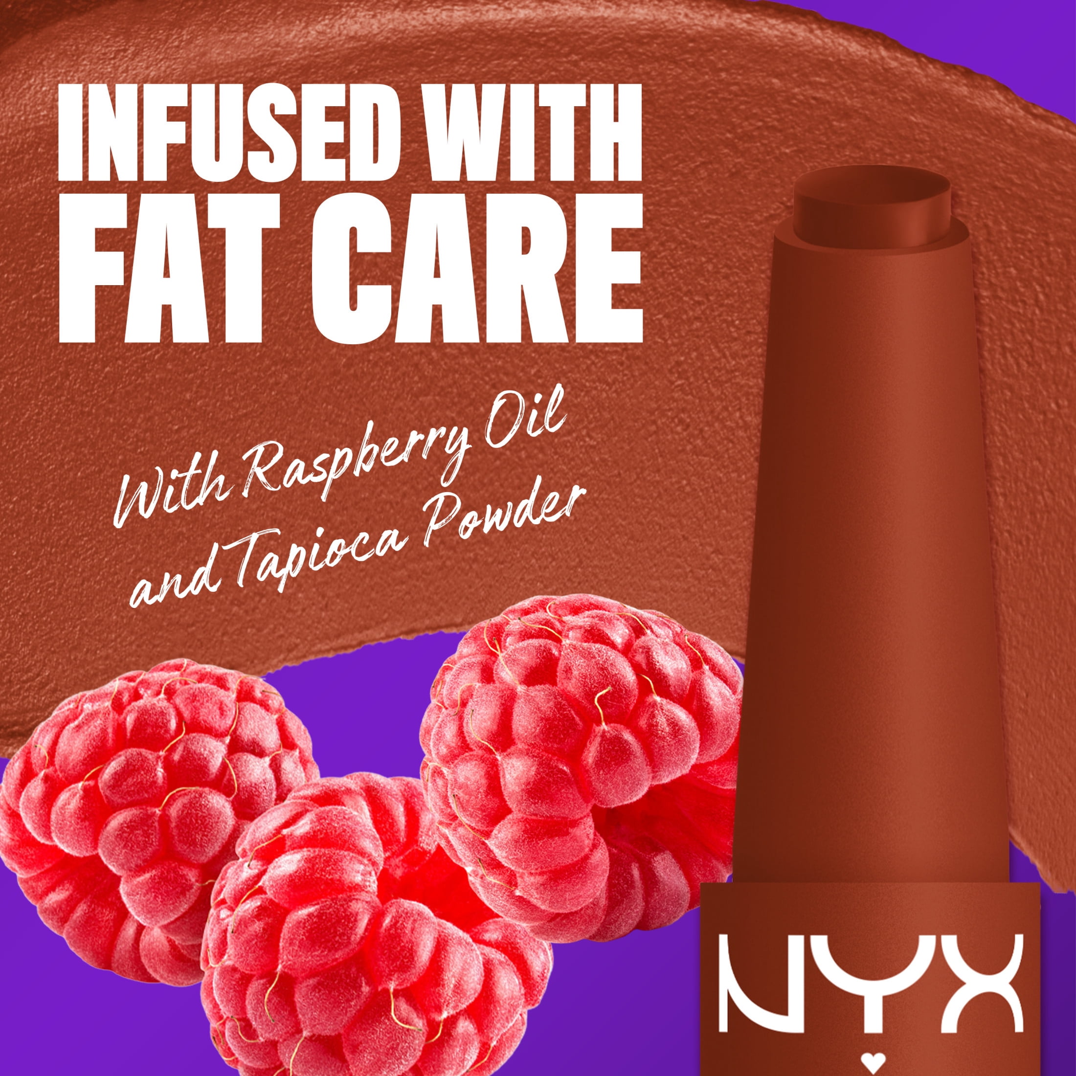 NYX Professional Makeup Fat Matte Lipstick Smooth Color Long Lasting Lipstick, Beary Nude, 0.07 oz