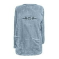 thumbnail image 4 of Womens Warm Fleece Pullover Tops Cute Heart Sherpa Lined Tunic Pullover Long Sleeve Crewneck Thermal Sweatshirts Winter Warm Cozy Jumper Shirts Loungewear with Pockets, 4 of 4