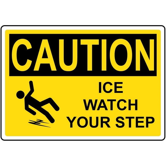 Retro Decor Tin Signs,“Caution - Ice Slippery Sign”,for garage,bar,restaurant,living room,bedroom,kitchen,cafe,bar,8×12inch