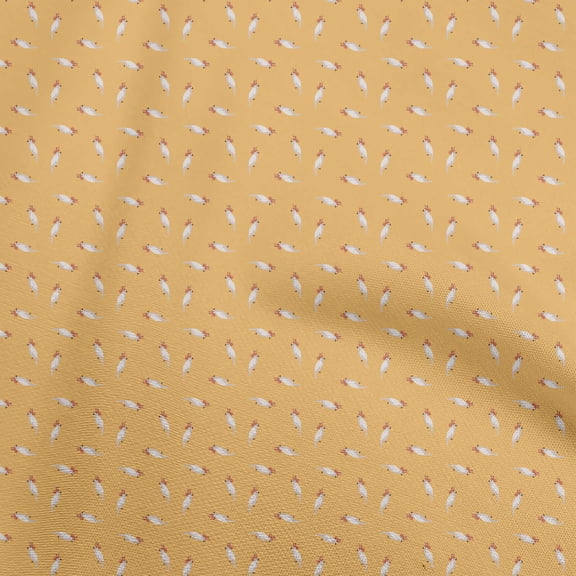 oneOone Cotton Silk Yellow Fabric Parrot Sewing Fabric By The Yard Printed Diy Clothing Sewing Supplies 42 Inch Wide