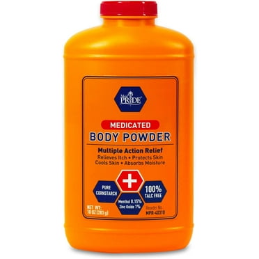 MEDPRIDE Medicated Body Powder with Zinc Oxide Talc-Free Cornstarch Baby Powder, 10 Oz