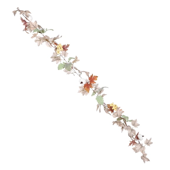 FENGGUIQU Artificial Maple Leaf Vine Orange Autumn Wreath Front Door Decor