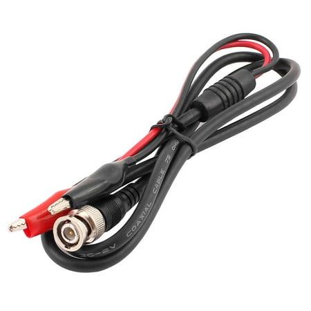 - 1M BNC Q9 Male Plug to Two Alligator Clip Oscilloscope Probe Test Lead Cable