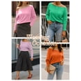 thumbnail image 4 of Anygrew Womens Pullover Sweater Off Shoulder Sweater Knit Jumper,FP Star Wine Red, 4 of 8