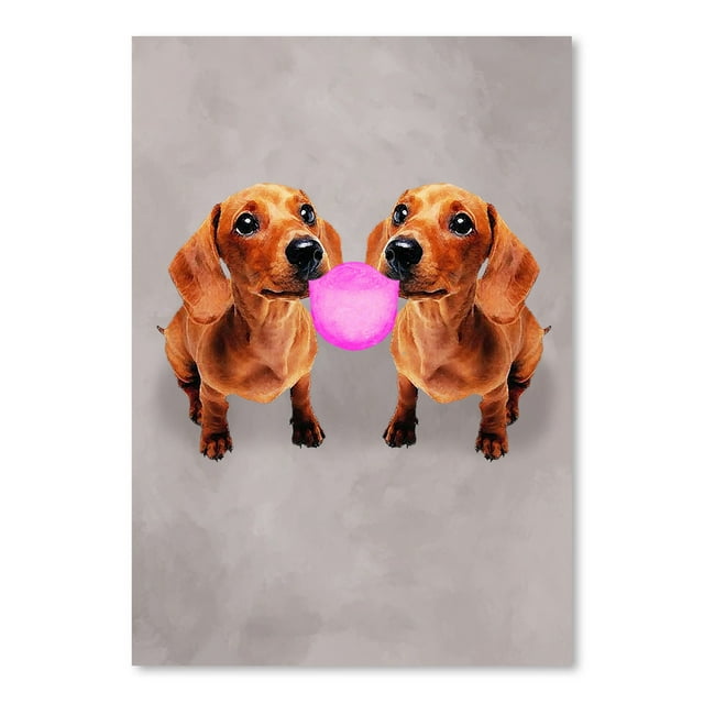 Americanflat Dachshunds With Bubblegum by Coco De Paris Poster Art Print