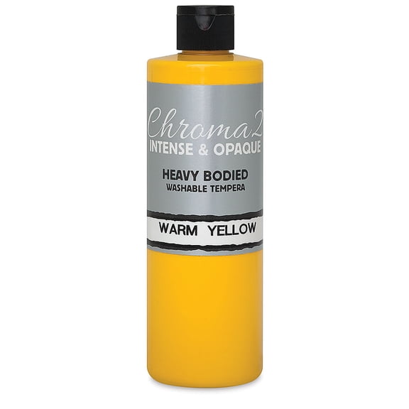 Chroma 2 Washable Tempera - 16 oz Bottle, Warm Yellow
