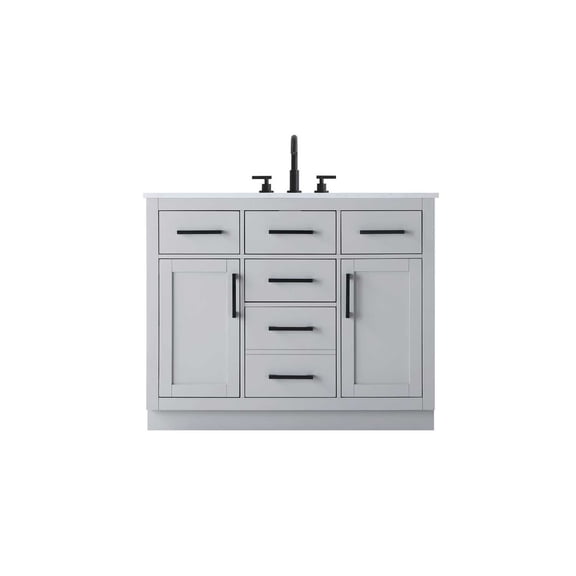 Elegant Kitchen and Bath Alden 42 inch Single Bathroom Vanity in Grey