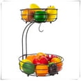 thumbnail image 1 of Auledio Houseware 2-Tier Countertop Fruit and Vegetable Bowlwith Banana Holdersin Kitchenfor countertop,（Bronze）, 1 of 8