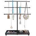 thumbnail image 2 of MyGift Modern Black Metal 3 Tier Tabletop Bracelet & Necklace Jewelry Organizer, 2 of 5