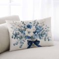 thumbnail image 2 of Blue Spring Floral Throw Pillow Cover 12 x 20 Inch Decorative Pillow Cover Watercolor Summer Flowers Vintage Lumbar Pillowcase Seasonal Rectangle Cushion Case for Couch Sofa Bed Living Room, 2 of 7