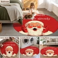 thumbnail image 5 of Round Rug 5Ft Washable Non-Slip, Funny Santa Claus Circle Area Rugs for Living Room Bedroom, Red Christmas Winter Retro Indoor Floor Mats Carpet Runner for Home Decor Aesthetic, 5 of 8