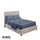 thumbnail image 1 of Juego de ropa de cama para el hogar Sábana de cama Funda de colchón Funda de almohada Juego de ropa de cama de poliéster de color sólido, Gris azul, Rey, 4pcs / set Eigraketly HA6267-43B, 1 of 7
