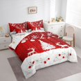 thumbnail image 4 of Homewish Wild Christmas Reindeer 7-Piece Twin Bedding Sets,Chic Xmas Tree Bedding Comforter Set,Red White Sheet Sets For Girsl Boys,Ultra Soft Home Decor Reversible, 4 of 9