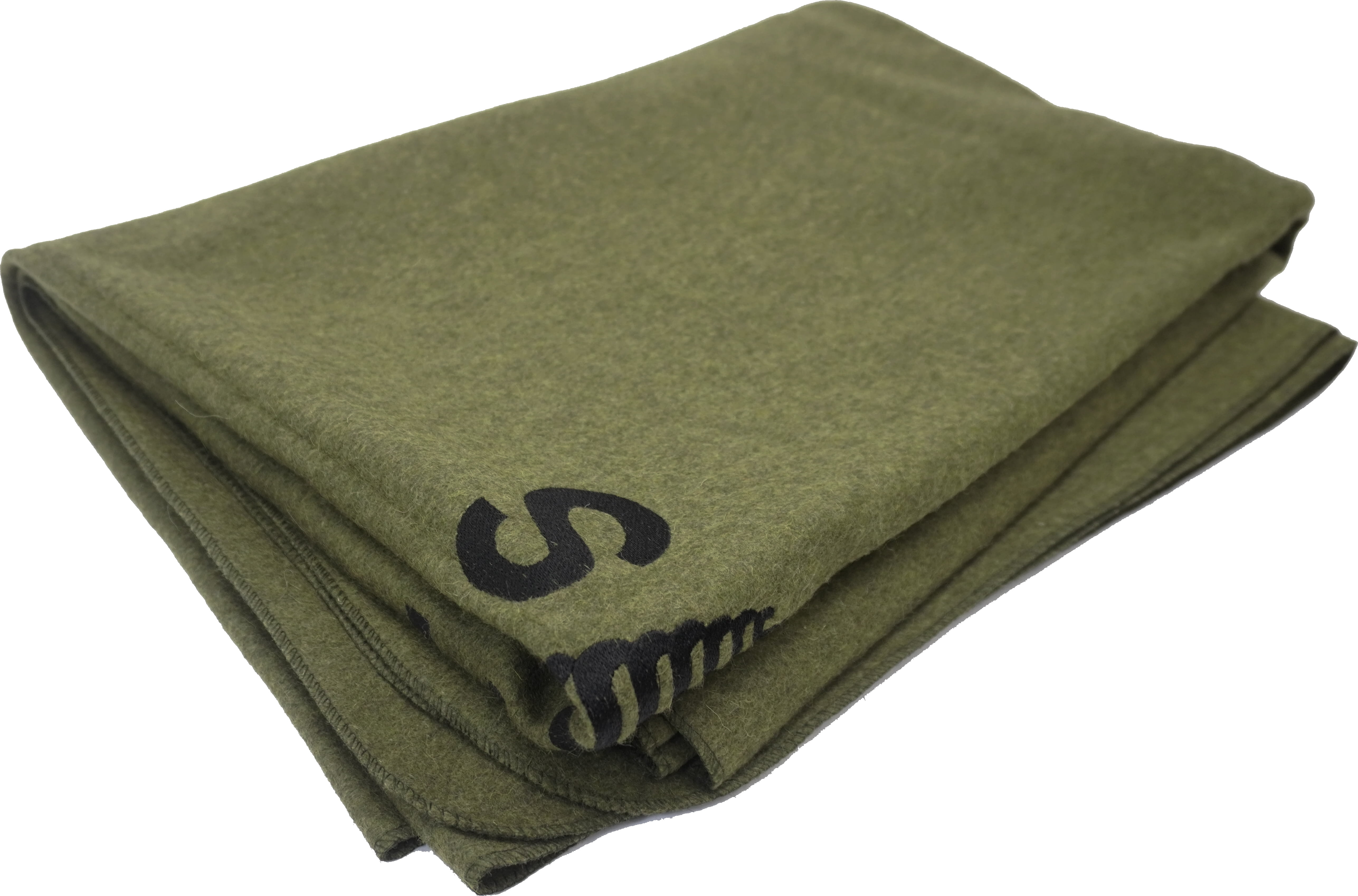 U.S. Military Medical Wool Blanket 64" x 90" Army Replica Emergency Blanket - Wool Blend, Olive Drab
