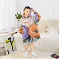 thumbnail image 6 of FORMRS Wearable Blanket Hoodie with Sleeves for Kids Cozy Flannel Sweatshirt, Bright Flowers, 6 of 7