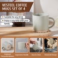 thumbnail image 4 of Vesteel Coffee Mugs Set of 4, 12 Ounces Porcelain Coffee Cups with handle, Ceramic Stoneware Mug for Milk, Coffee, Hot Cocoa, Microwave & Dishwasher Safe, Multi Color, 4 of 9