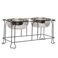 thumbnail image 4 of 10" Wrought Iron Stand with Double Stainless Steel Feeder Bowls, 4 of 6