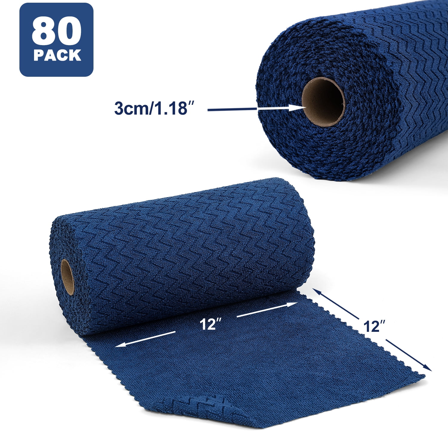 Beartech Microfiber Cleaning Cloth Roll,80 Pack Cleaning Towels,Lint Free Rags Paper Towels & Tear Away Reusable Towels,Washable Shop Rags wipe Cloth,Wash Cloths Dish Rags for Car Kitchen Window
