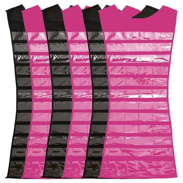 Bolsas de Joyeria NeatJewelTwins 6Pzas Negro/Rosa 43x73cm 27 Bolsillos 14 Cordones Tela Cambrell/ PVC. High Monaco MXJWT-003