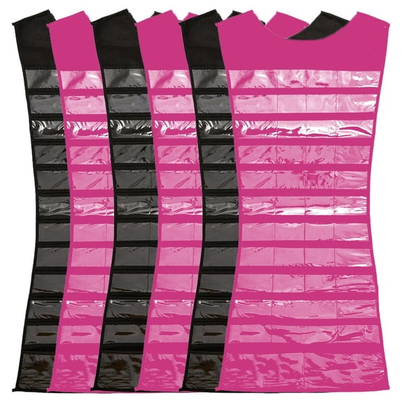 Bolsas de Joyeria NeatJewelTwins 6Pzas Negro/Rosa 43x73cm 27 Bolsillos 14 Cordones Tela Cambrell/ PVC. High Monaco MXJWT-003
