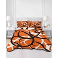 thumbnail image 3 of Orange Geometric Twin Size Down Alternative Comforter, Lightweight Comforter Quilt Bedding Set with Pillow Shams Black White Striped Abstract Lines Art All Seasons Bed Comforter Duvet Insert 68"x86", 3 of 7