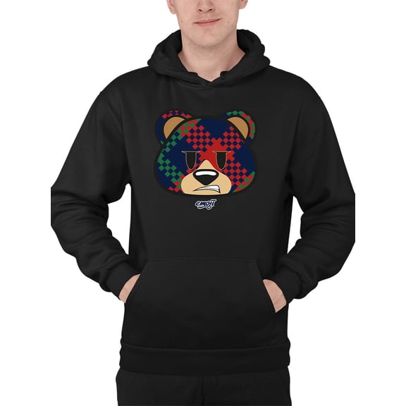 Argyle Bear Vibes - Classic Plaid Emoji Design Men's Hoodie