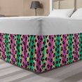 thumbnail image 1 of Abstract Bed Skirt, Colorful Illustration with Leopard Pattern with Glittering Neon Colors Modern Art, Elastic Bedskirt Dust Ruffle Wrap Around for Bedding Decor, 4 Sizes, Multicolor, by Ambesonne, 1 of 2