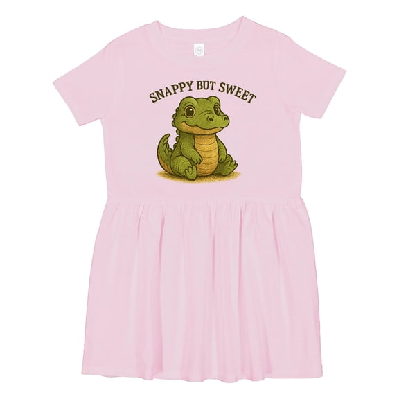 Inktastic Snappy but Sweet Cute Alligator Girls Toddler Dress
