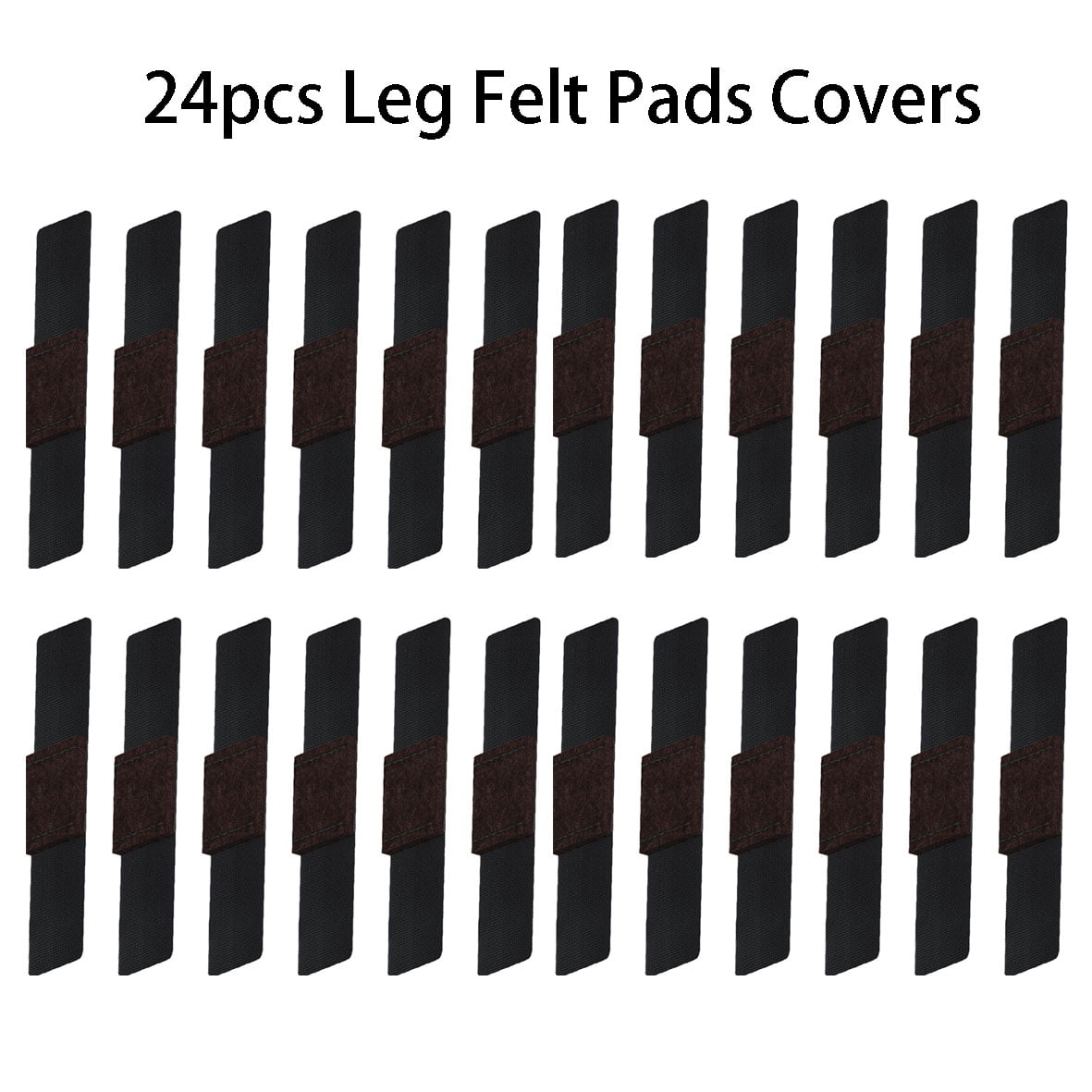 24Pcs Felt Furniture Pads with Hook and Loop Fasteners for Sled Chair