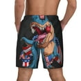 thumbnail image 4 of Haiem Blue Dinosaur Men'S Quick-Dry Swim Trunks: Comfortable Beach Shorts With Mesh Lining And Pockets - Ideal For Swimming And Sunbathing Large, 4 of 9