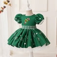 thumbnail image 5 of TEDOYE Toddler Child Xmas Girls Dress Party Dance Kids Christmas Princess Pageant Gown Girls Dress Soft Wear, 9-12 Months, 5 of 8