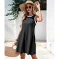 thumbnail image 6 of Summer Dresses for Women Vacation Casual Beach Sundress Sleeveless Tank Crewneck Shift Swing Dress Black XXL, 6 of 10