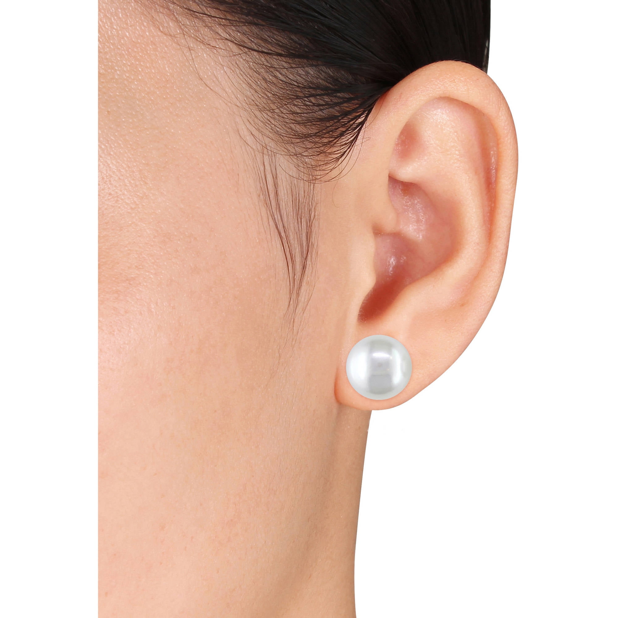 Miabella 11 12mm White Cultured Freshwater On Pearl Miabella 11 12mm White Cultured Freshwater On Pearl 14kt Yellow Gold Earrings