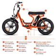 thumbnail image 5 of Addmotor Moped-Style Electric Bike, 20" Fat Tire Step Through Electric Bicycle, 750W 48V 20Ah Electric Commuter City Cruiser Bike for Adults, M-66 White, 5 of 10